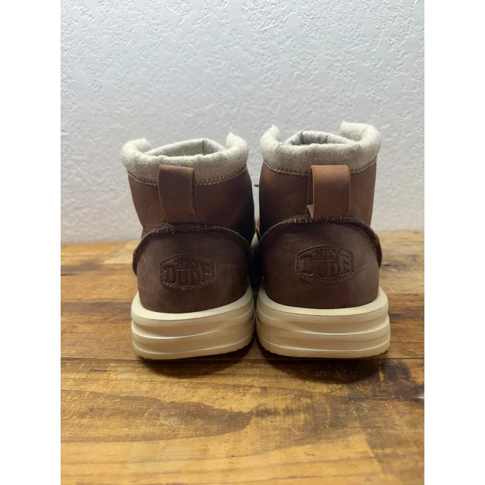 Hey Dude Scott Grip Mens Brown Mid Top Chukka Boots Water Resistant Comfort Sz15